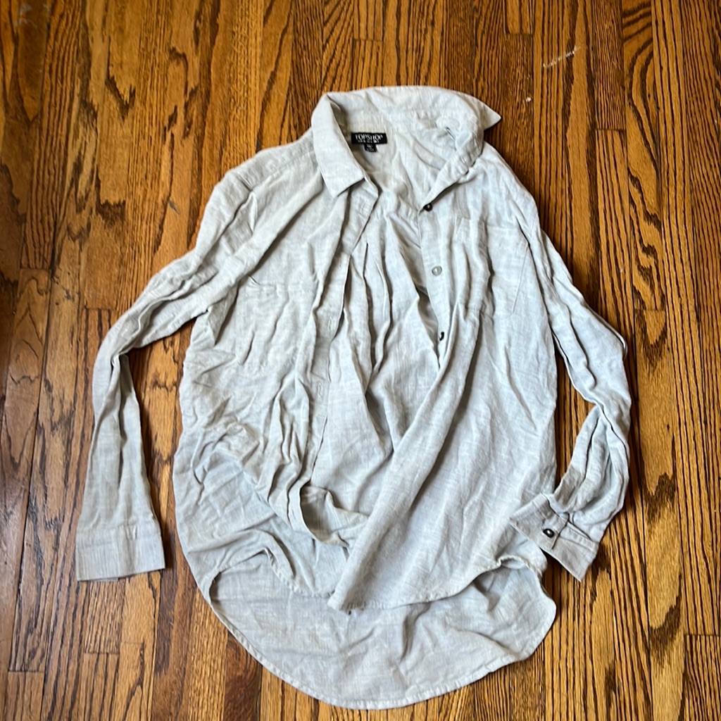 Topshop Gray Button Down